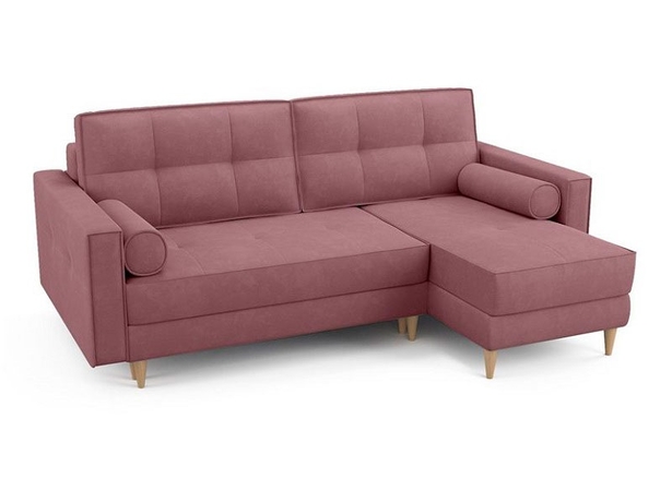 Угловой диван-кровать Flott (правый) светло-розовый