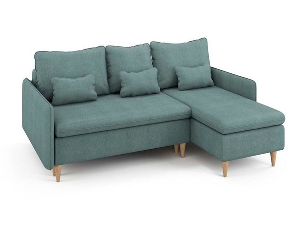 Угловой диван-кровать Enkel (правый) светло-голубой