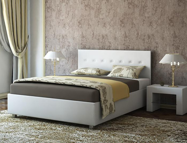 Белая кровать двуспальная Ameli