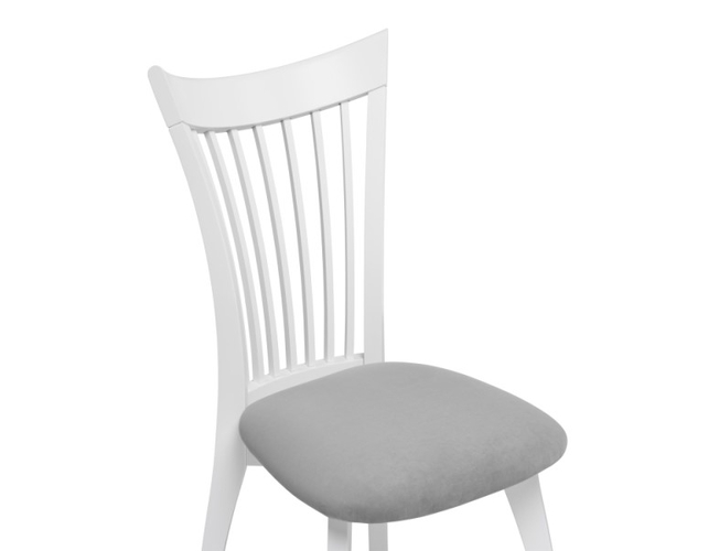 Деревянный стул Лидиос серый велюр/белый (Арт.515979)