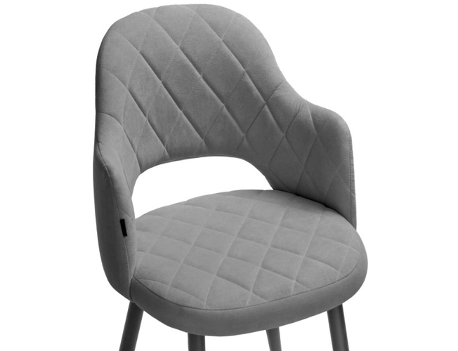 Стул на металлокаркасе Гутрид ромбы спереди серый/черный (Арт.504185)