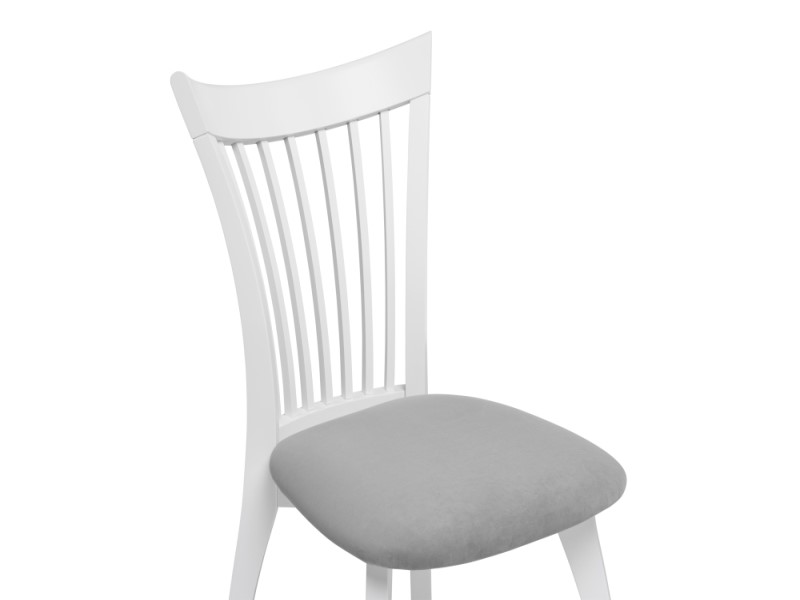 Деревянный стул Лидиос серый велюр/белый (Арт.515979)